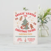 Rockin' Christmas Tree Hippie Verjaardag 3 feest Kaart (Staand voorkant)