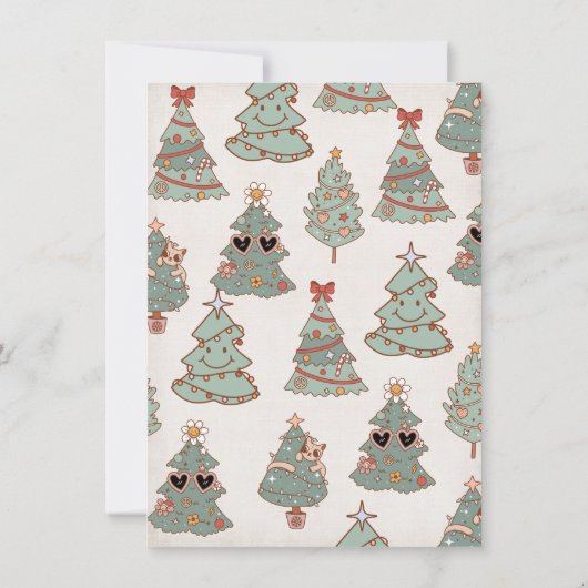 Rockin' Christmas Tree Hippie Verjaardag 3 feest Kaart (Achterkant)