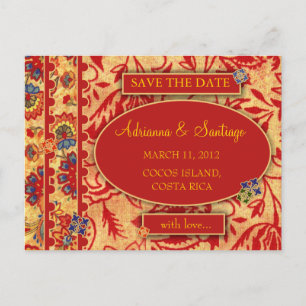 ROCKIN'  COSTA RICAANSE BLOEM SAVE THE DATE AANKONDIGINGSKAART