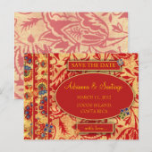 ROCKIN'  COSTA RICAANSE BLOEM SAVE THE DATE AANKONDIGINGSKAART (Voorkant / Achterkant)