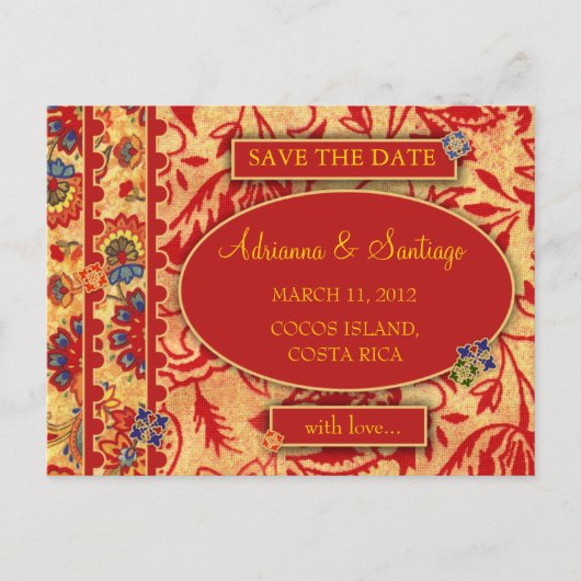 ROCKIN'  COSTA RICAANSE BLOEM SAVE THE DATE AANKONDIGINGSKAART (Voorkant)