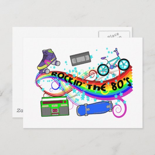 Rockin de 80's briefkaart (Voorkant / Achterkant)