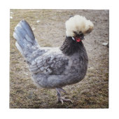 Rockin de Pompadour Rooster Tile Tegeltje (Voorkant)