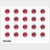 Rockin Devil weiß Ronde Sticker (Vel)