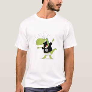 Rockin 'Dino – Grappige Heavy Metal T-Rex Cartoon  T-shirt