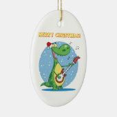 Rockin' dinosaur merry kerkernament keramisch ornament (Rechts)