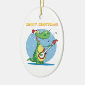 Rockin' dinosaur merry kerkernament keramisch ornament (Links)