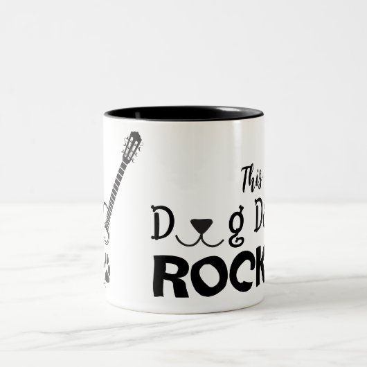 Rockin' Dog Dad Mug Tweekleurige Koffiemok (Center)
