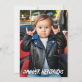 Rockin Eerste Verjaardag Foto Vinyl Record Red Lab Kaart (Achterkant)