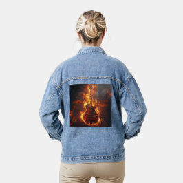 Rockin' elektrische gitaar in brand denim jacket