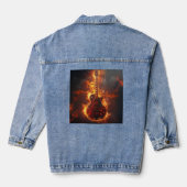 Rockin' elektrische gitaar in brand denim jacket (Achterkant)
