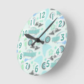 Rockin Fifties Pattern Nostalgia Fun Design Ronde Klok (Hoek)