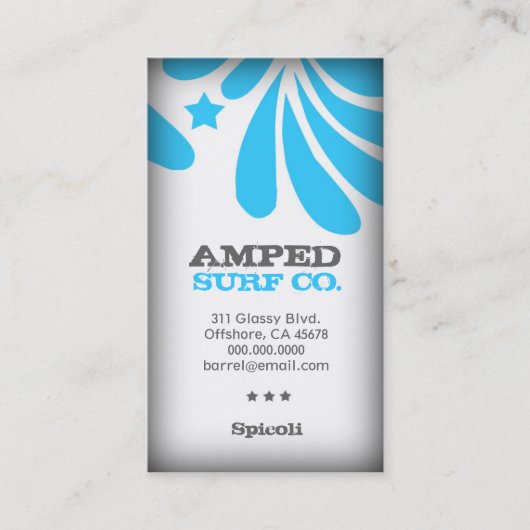 ROCKIN' FRESHTASTISCH BLAUW VISITEKAARTJE (Voorkant)