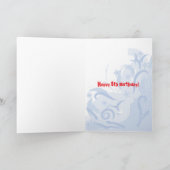 Rockin' gitaar verjaardagskaart rood wit & blauw kaart (Binnen)