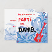 Rockin gitaarfeest: rood wit en blauw kaart (Voorkant / Achterkant)