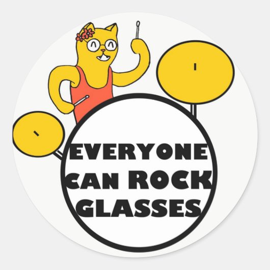 Rockin' glasses kat stickers (Voorkant)