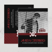 Rockin' Graduation Party Invitation Briefkaart (Voorkant / Achterkant)