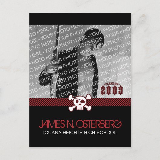 Rockin' Graduation Party Invitation Briefkaart (Voorkant)