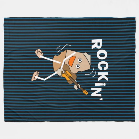 Rockin' Guitar Fleece Deken (Voorkant (Horizontaal))