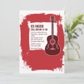 Rockin' Guitar Invitation Kaart (Staand voorkant)