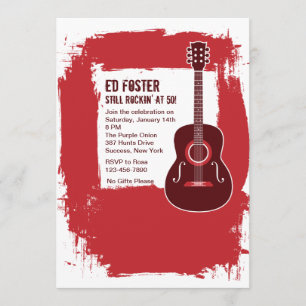 Rockin' Guitar Invitation Kaart