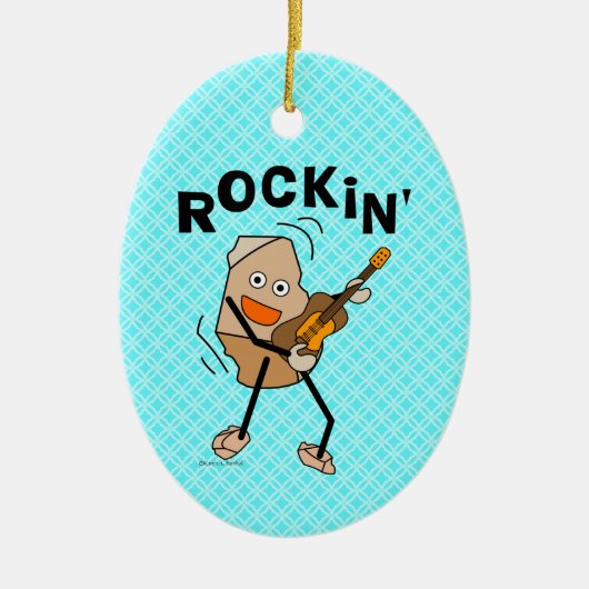 Rockin' Guitar Keramisch Ornament (Voorkant)