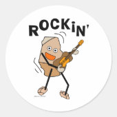 Rockin' Guitar Ronde Sticker (Voorkant)
