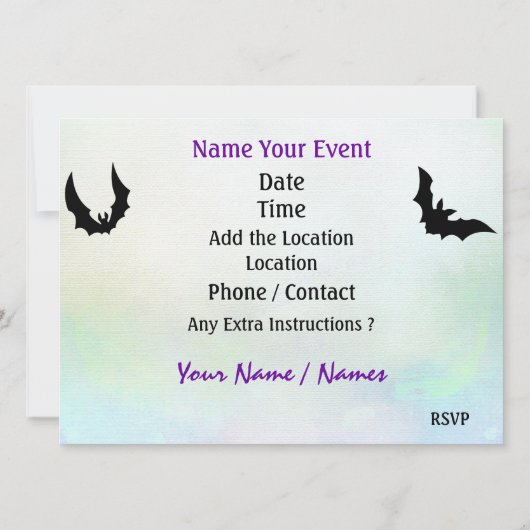 Rockin' Halloween Party Kaart (Achterkant)