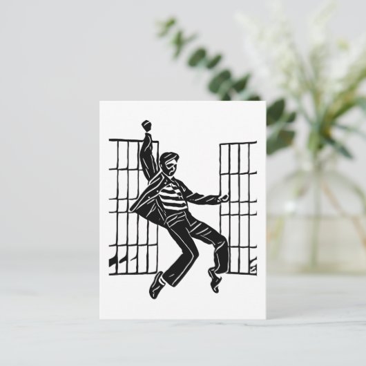 Rockin Het Man van de gevangenis dansen Abstracte  Briefkaart (Staand voorkant)