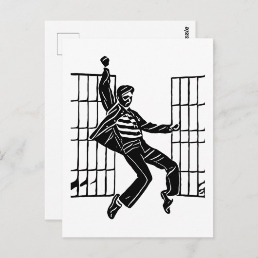 Rockin Het Man van de gevangenis dansen Abstracte Briefkaart (Voorkant / Achterkant)