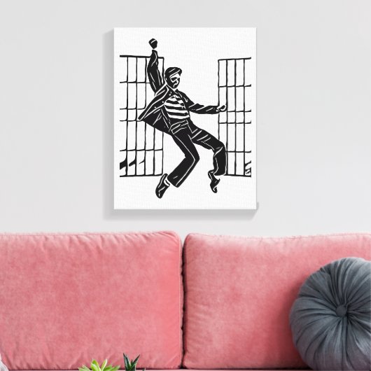Rockin Het Man van de gevangenis dansen Abstracte  Canvas Afdruk (Insitu (Woonkamer))