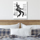 Rockin Het Man van de gevangenis dansen Abstracte Canvas Afdruk (Insitu (Slaapkamer))