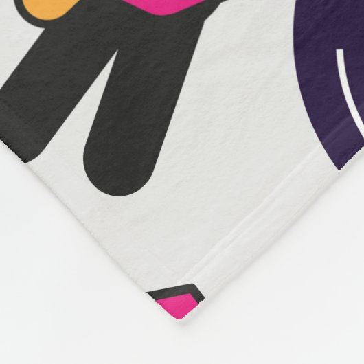 Rockin' Hippie: Vinyl  patroon Fleece Deken (Hoek)