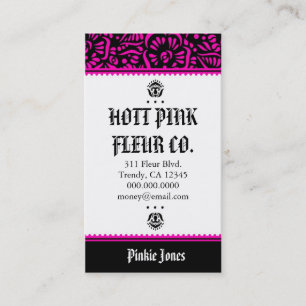 ROCKIN' HOTT PINK FLEUR VISITEKAARTJE