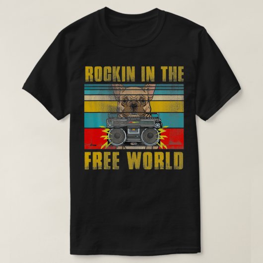 ROCKIN IN DE VRIJE WERELD T-SHIRT (Design voorkant)