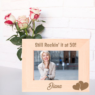 Rockin' it at 50! Moderne verjaardag Custom Gegraveerde Lijstjes