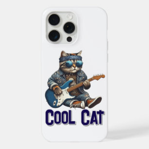 Rockin' Kat De Coole Gitarist iPhone 15 Pro Max Case