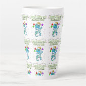 Rockin' Kerst Gecko – Leuke Kersthagedis Decoratie Latte Mok (Voorkant)