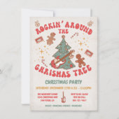 Rockin kerstboom Hippie Retro Party Kaart (Voorkant)