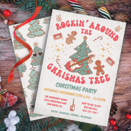 Rockin kerstboom Hippie Retro Party Kaart