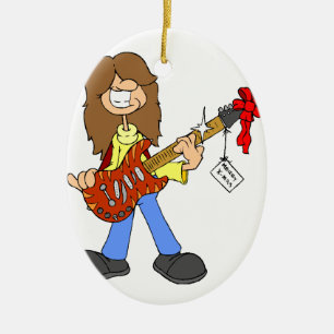 Rockin kerstman keramisch ornament
