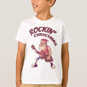 Rockin Kerstmis, kerstmis met Guitar Invita T-shirt (Voorkant)