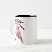 Rockin Kerstmis, kerstmis met Guitar Invita Tweekleurige Koffiemok (Voorkant links)