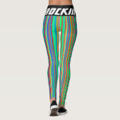 Rockin' kleurrijke verticale strepen rood groen ge leggings (Achterkant)