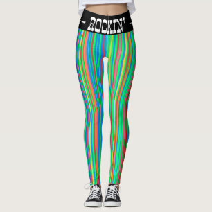 Rockin' kleurrijke verticale strepen rood groen ge leggings