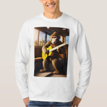 "Rockin' Monkey: Guitar Graphic T-shirt" #t-shirt