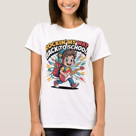 Rockin' My Way Back to School Kind T-shirt (Voorkant)