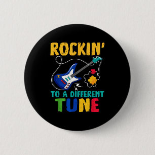 Rockin 'naar een andere melodie autisme gitaar muz ronde button 5,7 cm