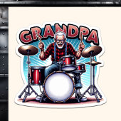 Rockin' opa spelen drums sticker