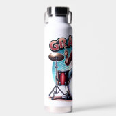 Rockin' opa spelen drums waterfles (Voorkant)